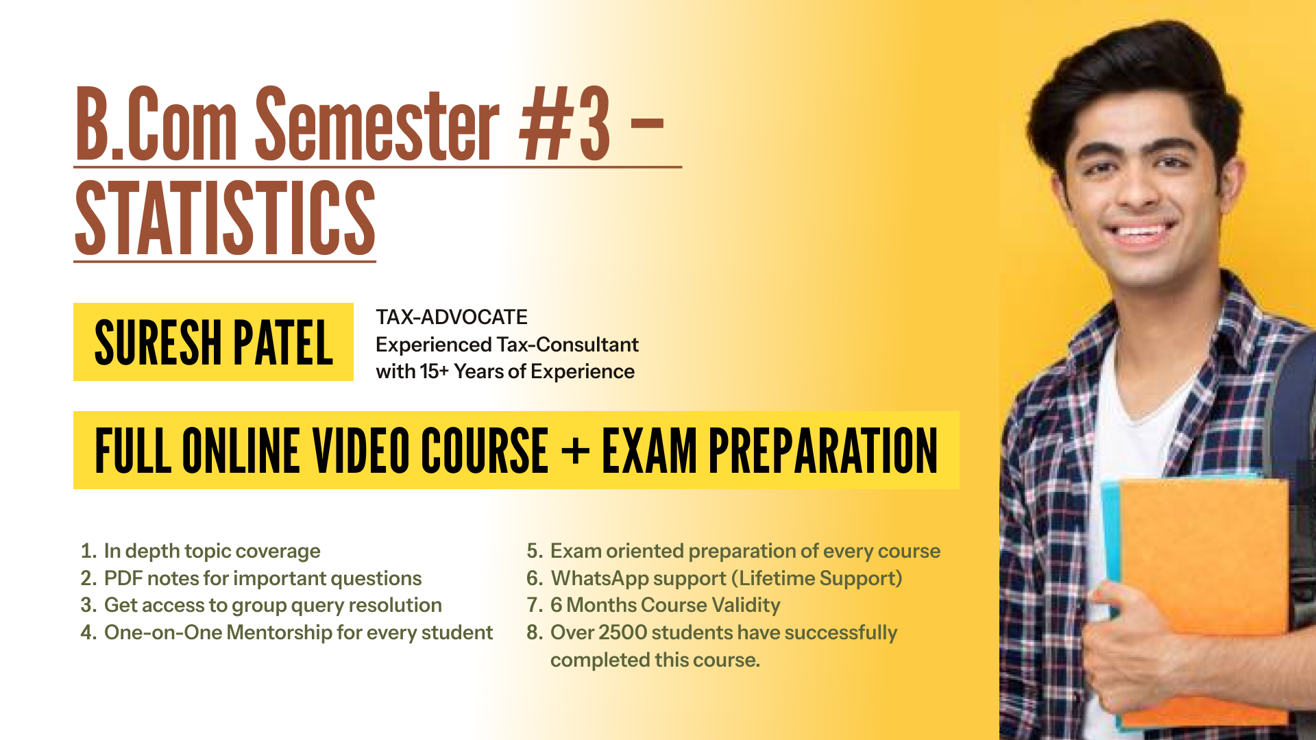 B.Com Semester #3 – Statistics (Hindi + Gujarati)